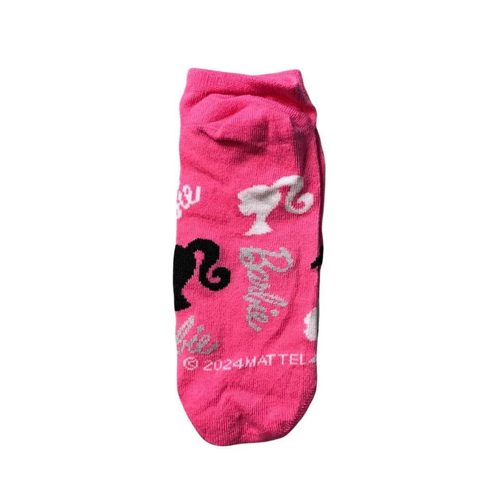 Barbie No-Show Socks Women 4-10 Pink Logo Silhouette Recycled Blend 8V0088 NEW
